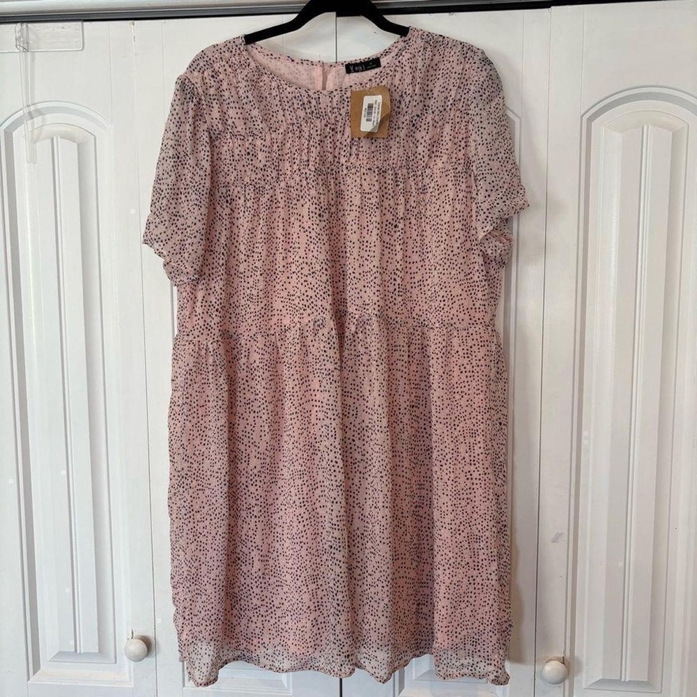 Very J Blush and Black Speckled Mini Dress